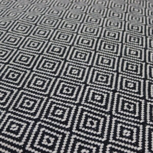 Flatweave Stair runners, Diamond Black & White