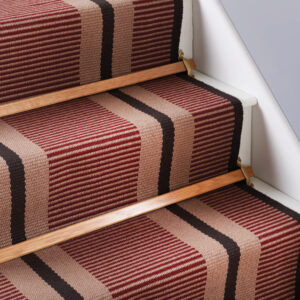 Flatweave Stair runner, Stripes Transat Cherry PNT26 (Min. Order of 20 lin.m)