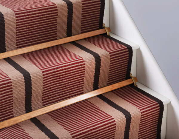 Flatweave Stair runner, Stripes Transat Cherry PNT26 (Min. Order of 20 lin.m)