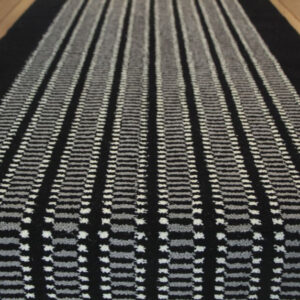 Axminster Stair runners, Chess, Black, Mid Charcoal & White
