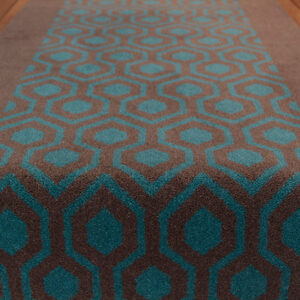 Axminster Stair runners, Hex, Petrol & Grey