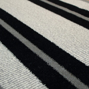 Axminster Stair runners, Transat. Black, Mid Charcoal, Shale, White