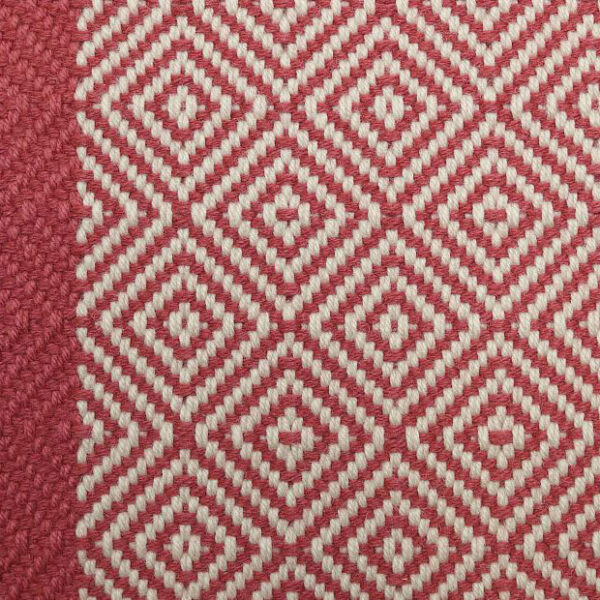 Flatweave Stair runner, Diamond Border Rouge (Min. Order of 20 lin.m)