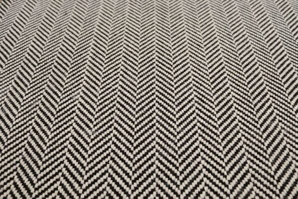 Flatweave Stair runners, Herringbone Ivory & Black