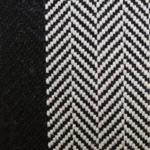 Flatweave Stair runner, Herringbone Border Ivory & Black