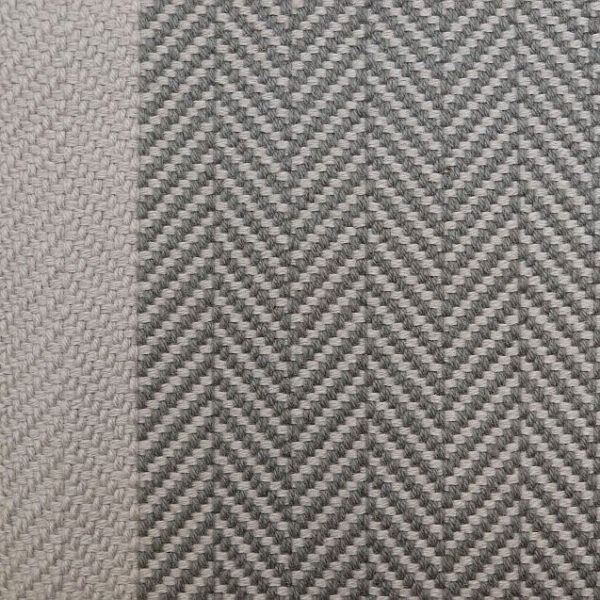 Flatweave Stair runner, Herringbone Border Nickel & Lt.Grey
