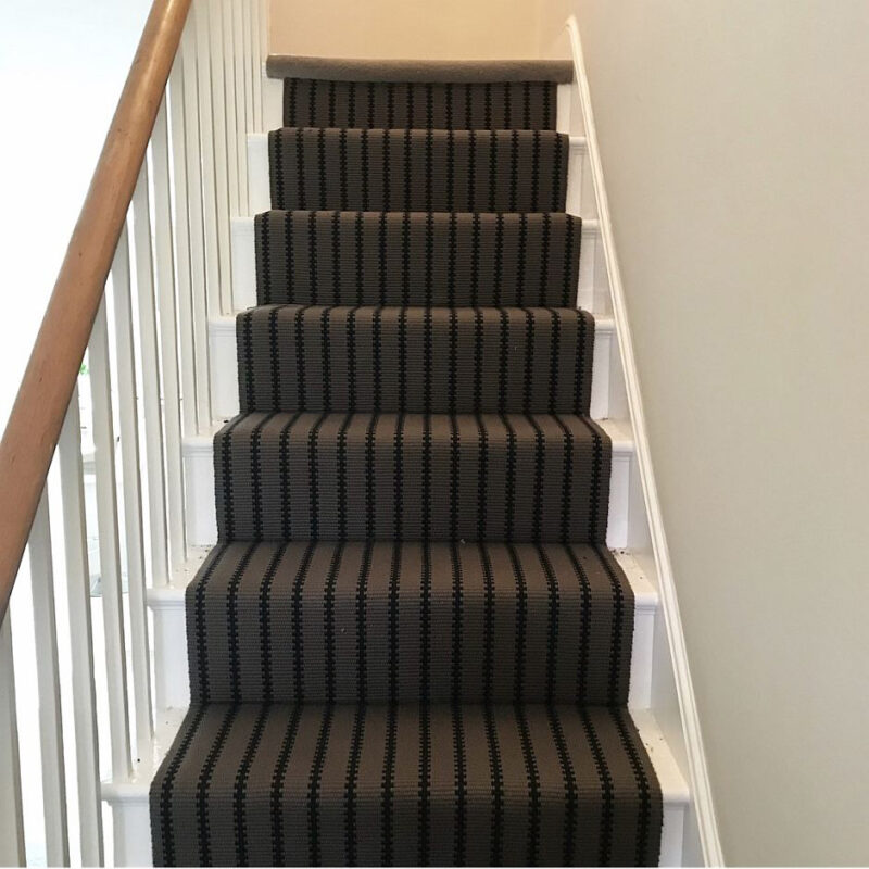 Flatweave Stair runner, Stripes ZIP11 Charcoal - Afbeelding 2