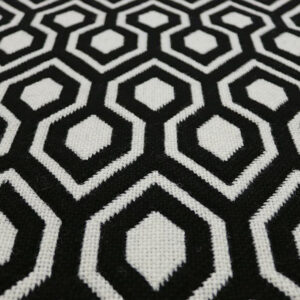Flatweave Stair runners, Hex. Black & White