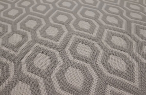 Flatweave Stair runners, Hex. Pebble/Ivory