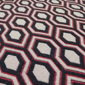 Flatweave Stair runners, Hex. Anthracite/Rouge