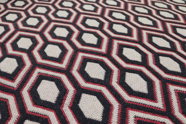 Flatweave Stair runners, Hex. Anthracite/Rouge