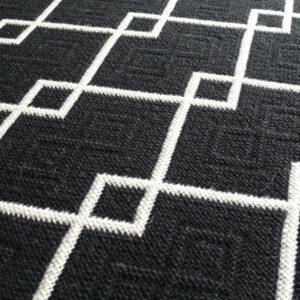 Flatweave Stair runners, Kent. Black/White