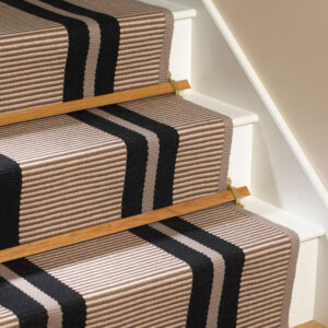 Flatweave Stair runner, Stripes Transat Black PNT 16