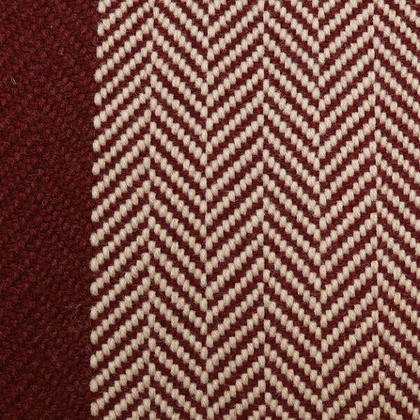 Flatweave Stair runner, Herringbone Border Burnt Sienna & Putty