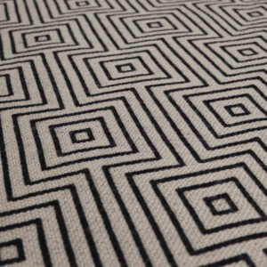Pure wool Stair runners, Flatweave Tyne Linen, Black