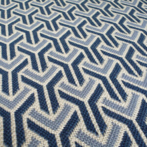 Pure wool Stair runners, Flatweave Trafal. Denim/Dk.Blue