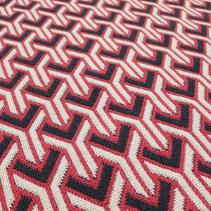 Pure wool Stair runners, Flatweave Trafal. Anthracite/Rouge