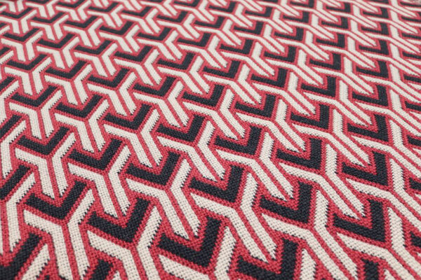 Pure wool Stair runners, Flatweave Trafal. Anthracite/Rouge