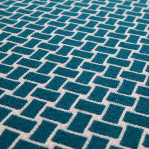 Pure wool Stair runners, Flatweave Tweed Teal, Ivory