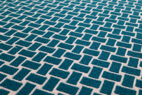 Pure wool Stair runners, Flatweave Tweed Teal, Ivory