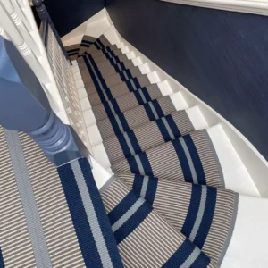Flatweave Stair runner, Stripes Transat French Blue PNT27