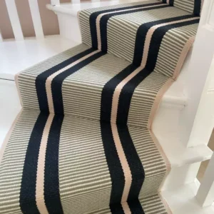 Flatweave Stair runner, Stripes Transat Peacock PNT28
