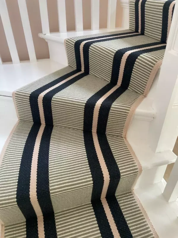Flatweave Stair runner, Stripes Transat Peacock PNT28