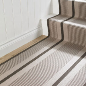 Flatweave Stair runner, Stripes Transat Almond PNT25 (Min. Order of 20 lin.m)