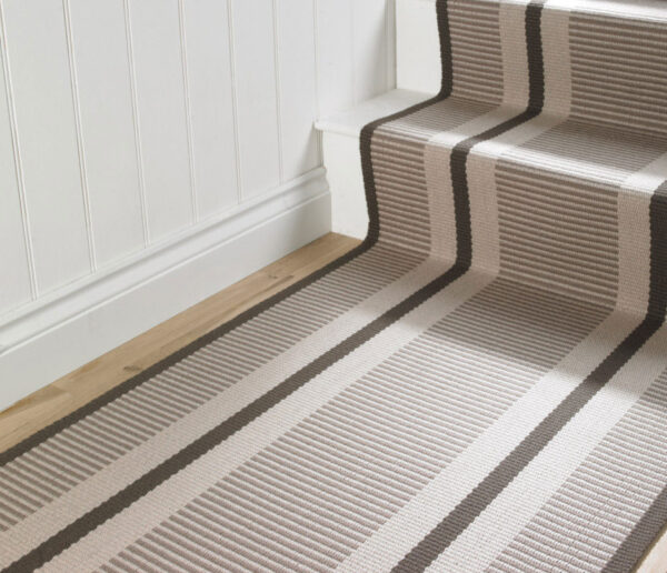 Flatweave Stair runner, Stripes Transat Almond PNT25 (Min. Order of 20 lin.m)