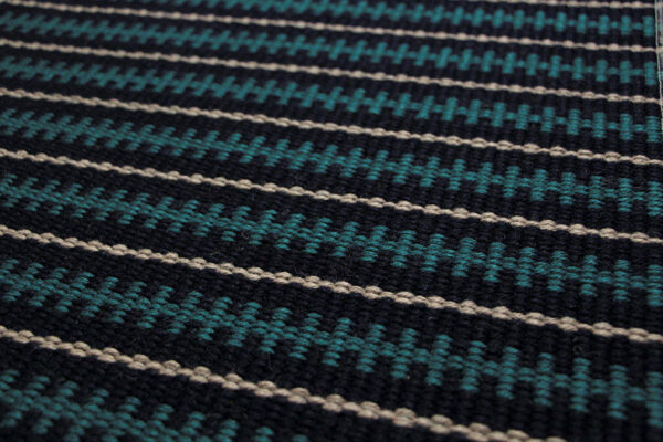 Flatweave Stair runner, Stripes Frances FT02 Teal (Min. Order of 20 lin.m)