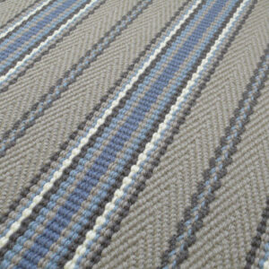 Flatweave Stair runner, Stripes Kelly Blue JD03